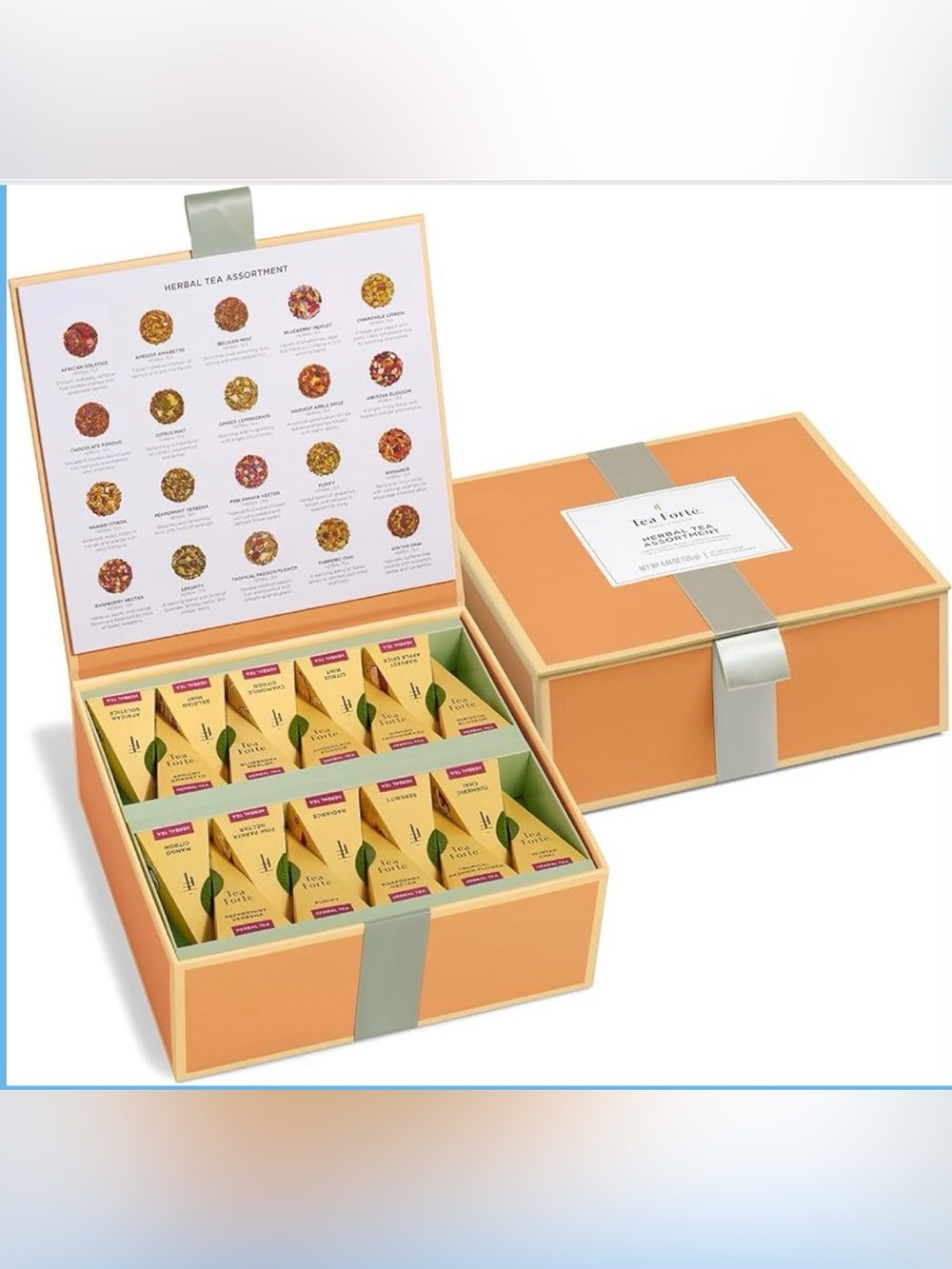 Tea Forte Tea Sampler, 40 Pyramid Infuser Bags, Premium Tea Gift Set